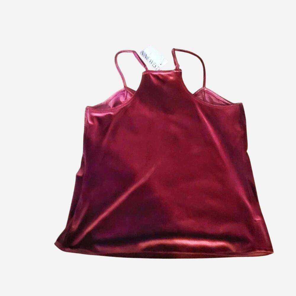 Nine West laced burgandy vneck  tank top - Picture 6 of 7